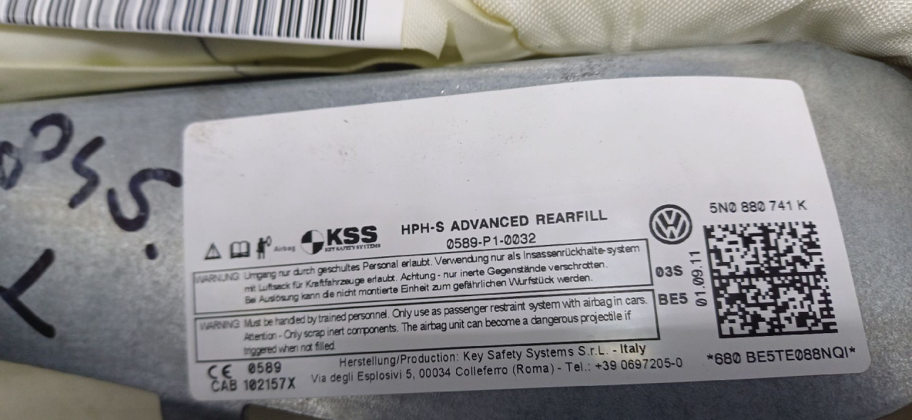 KROVNI AIRBAG VW TIGUAN > 11-15 5N0880741K
