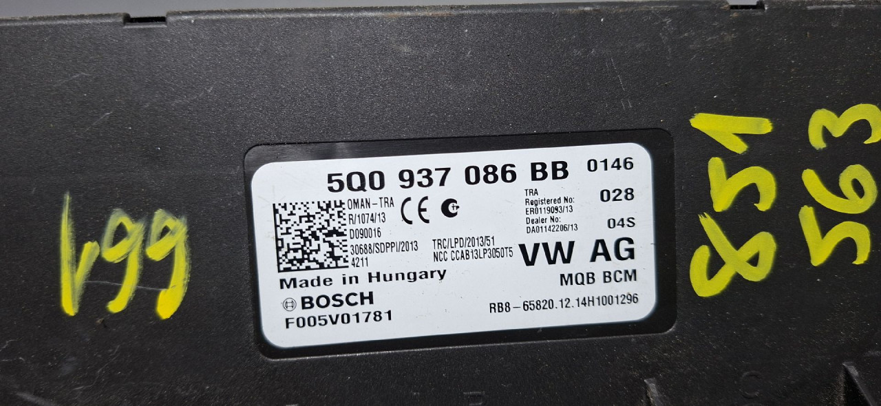 DIJELOVI BCM ELEKTRONIKA VW PASSAT B8 > 14-19 1.6 5Q0937086BB