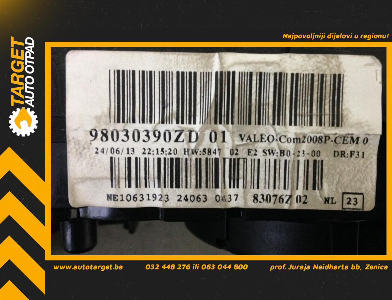 RUCICE VOLANA PEUGEOT 208 > 12-15 PG326093 98030390ZD