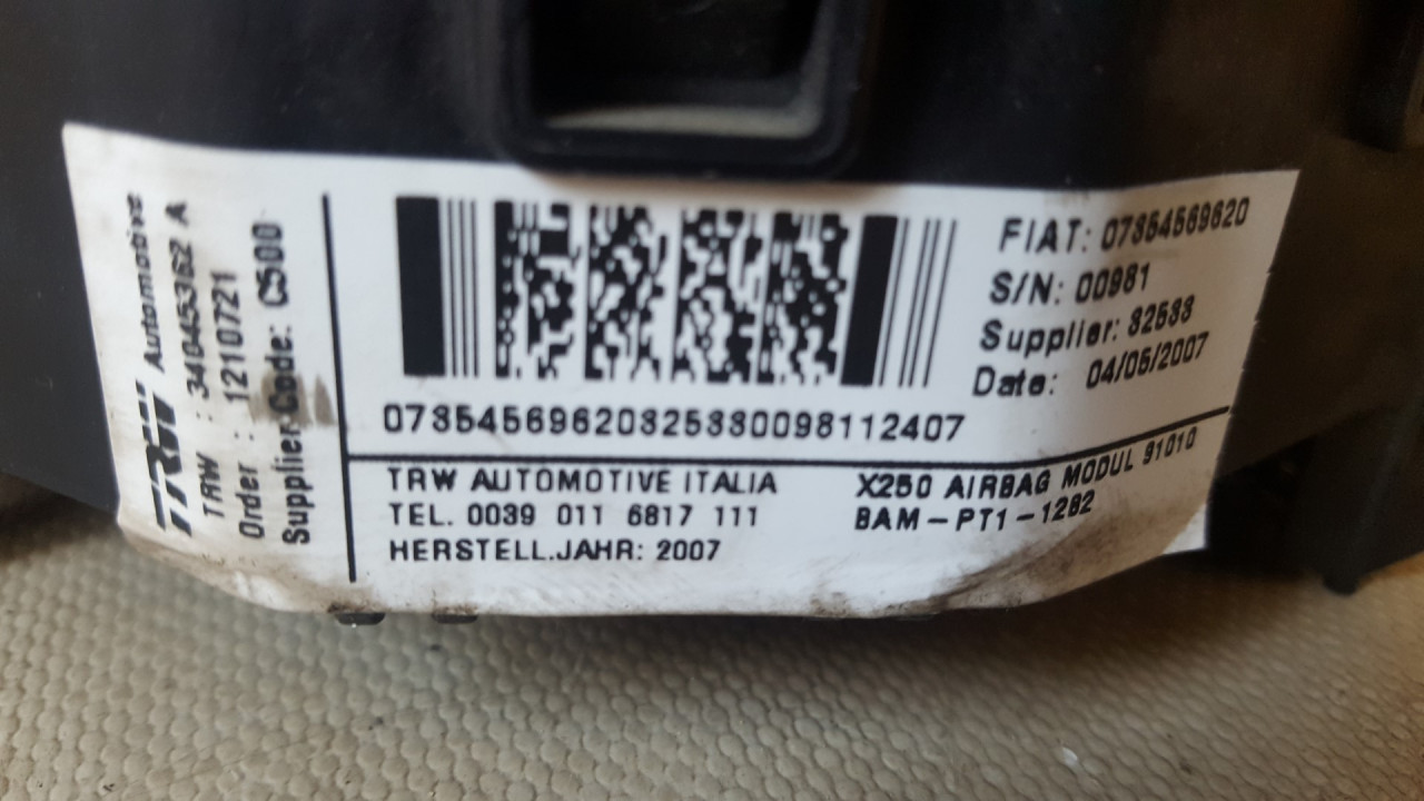 AIRBAG VOLANA FIAT DUCATO > 06-14 07854569620