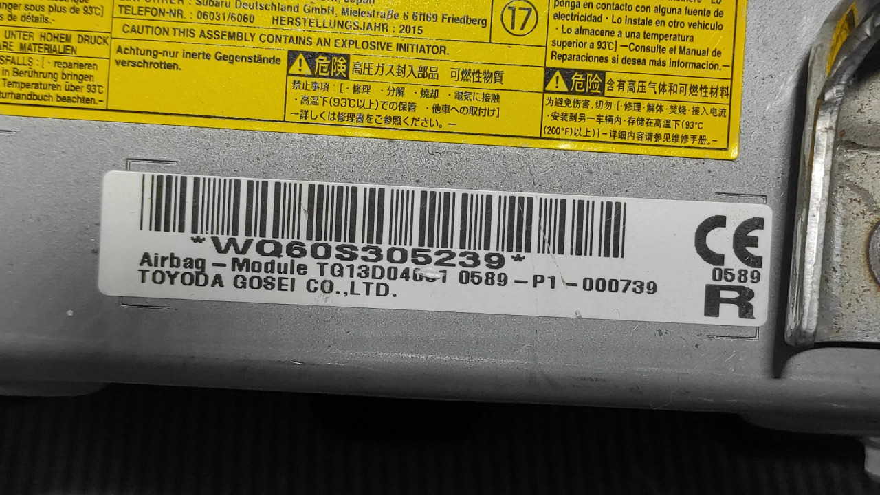 AIRBAG SUVOZACA TOYOTA CAMRY > 07-11 0589P1000739