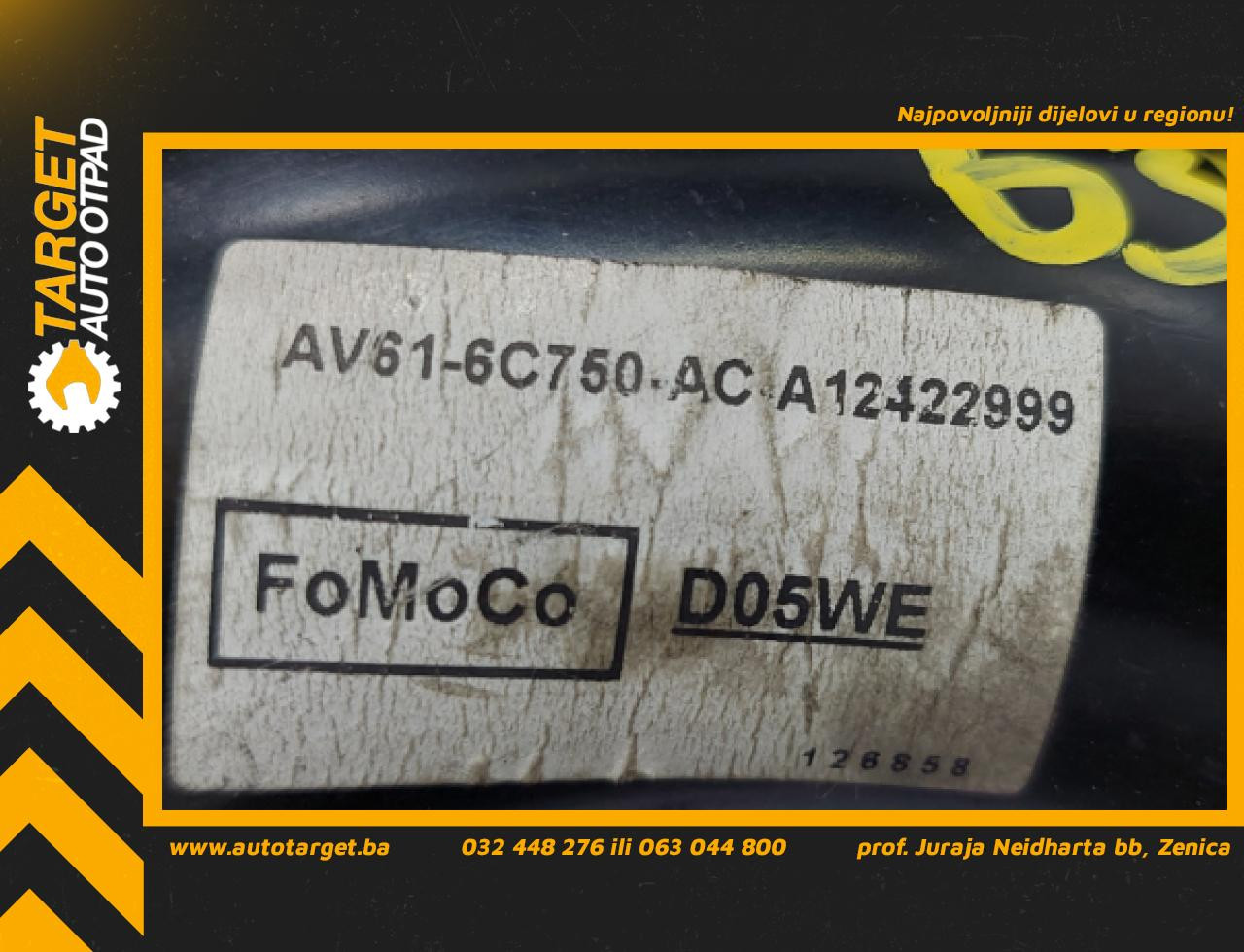 DIJELOVI CRIJEVO FORD FIESTA > 08-12 AV616C750AC