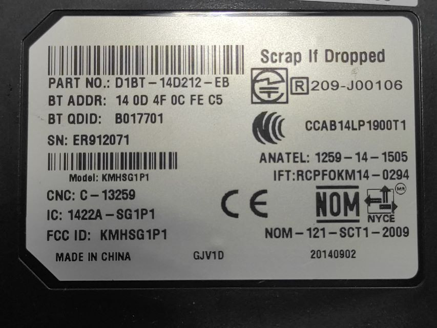 ELEKTRONIKA MODUL FORD KUGA > 13-16 D1BT-14D212-EB