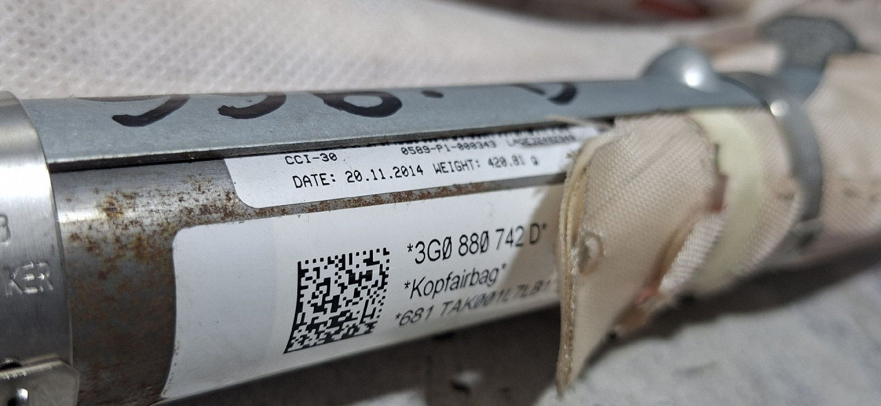 DIJELOVI KROVNI AIRBAG VW PASSAT B8 > 14-19 1.6 3G0880742D