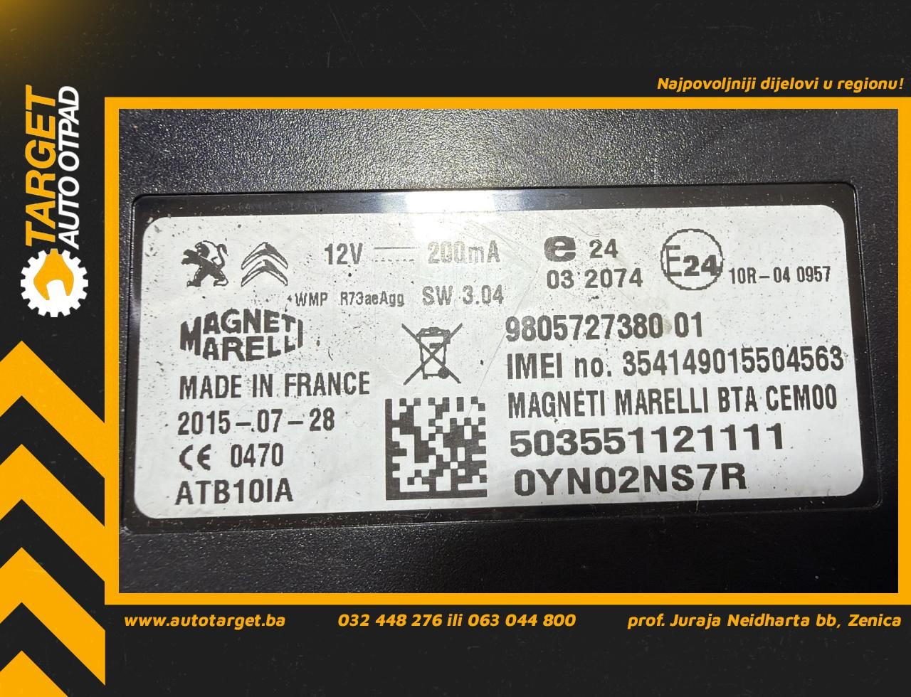 DIJELOVI ELEKTRONIKA MODUL PEUGEOT 508 > 14-18 2.0 9805727380