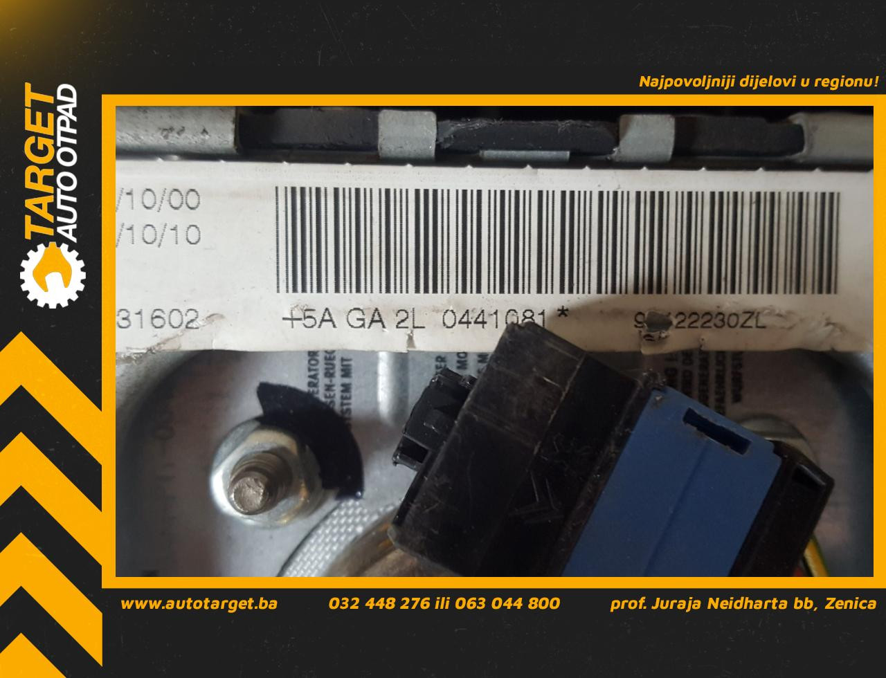 DIJELOVI AIRBAG VOLANA PEUGEOT 406 > 95-99 96422230ZL