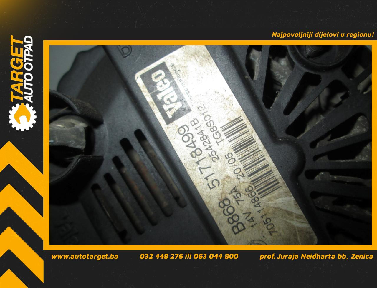 DIJELOVI ALTERNATOR OPEL ASTRA H > 04-06 1.2 51718499