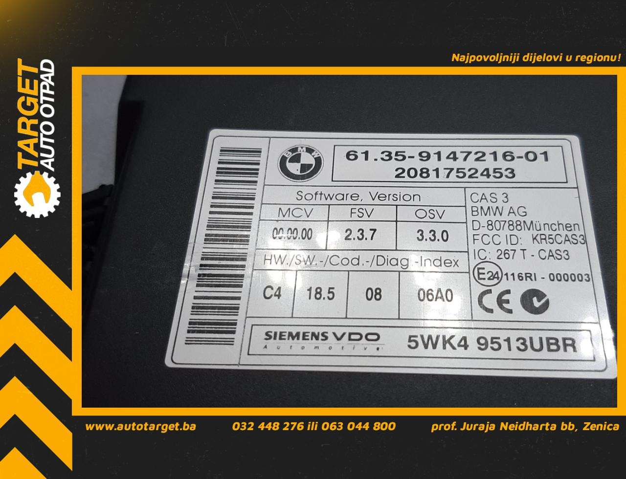 ELEKTRONIKA MODUL BMW SERIJA 5 (E60/E61) > 03-07 914721601