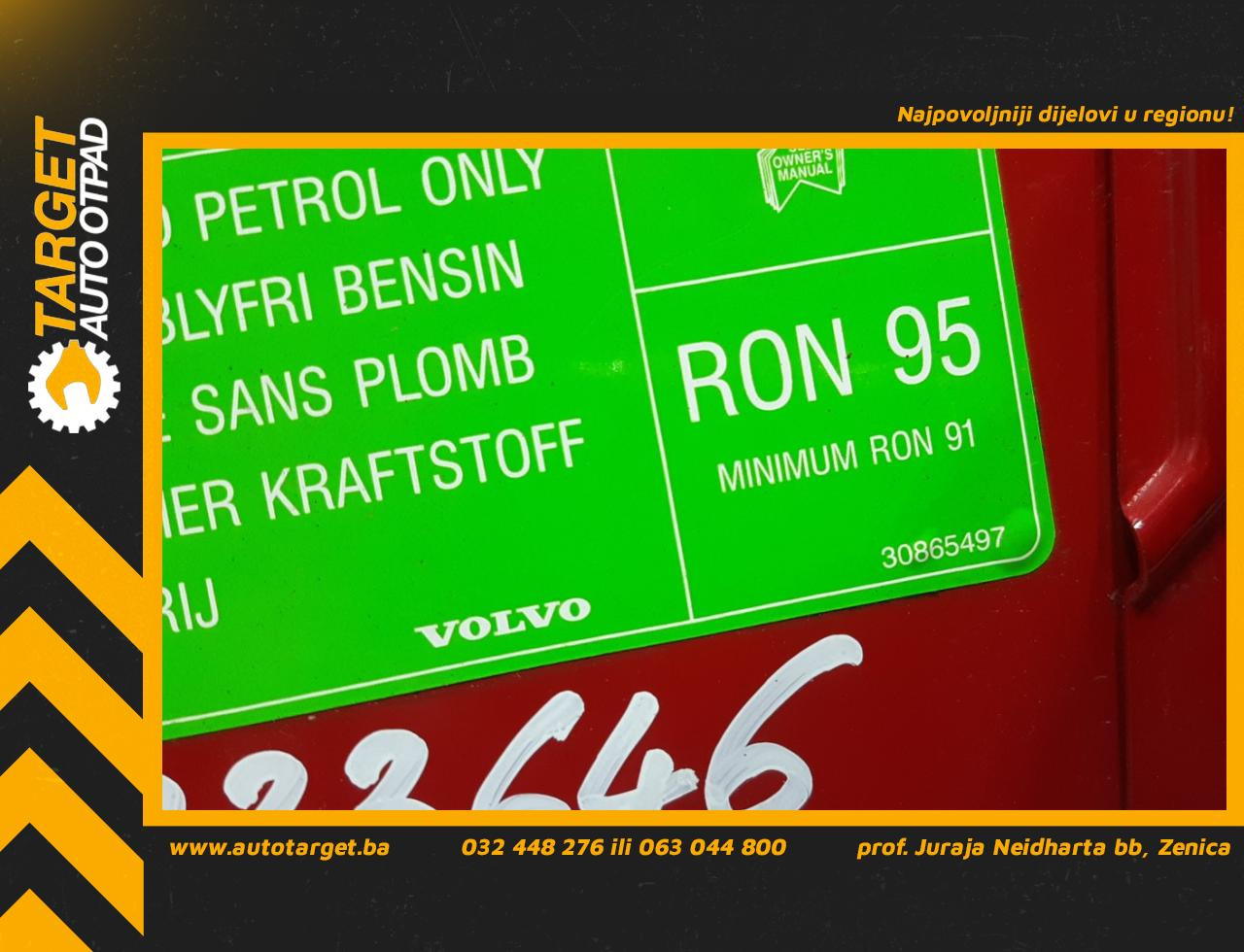 DIJELOVI POKLOPAC REZERVOARA VOLVO S40/V40 > 96-00 30865497