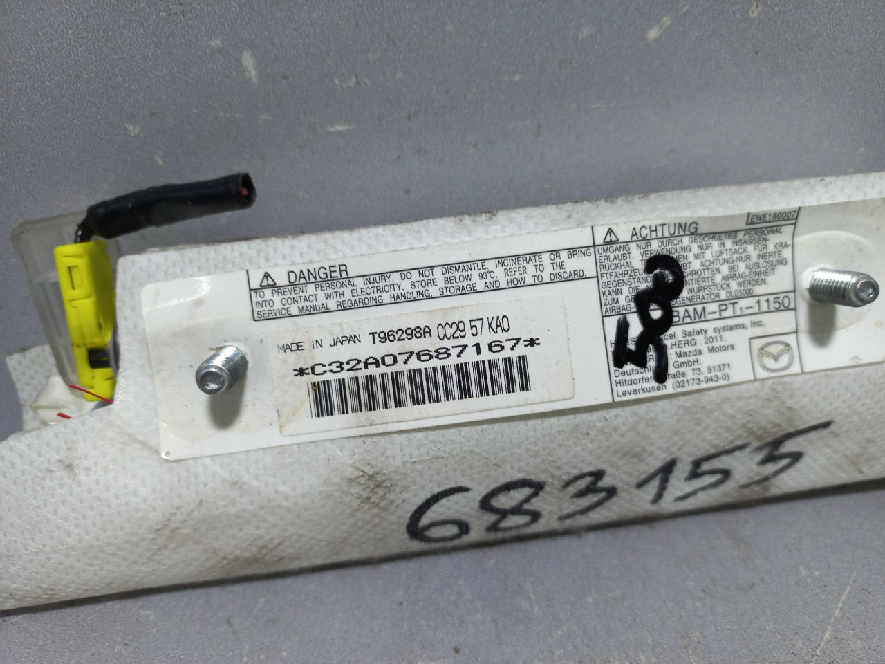 DIJELOVI AIRBAG SJEDISTA MAZDA 5 > 11-15 T96298A
