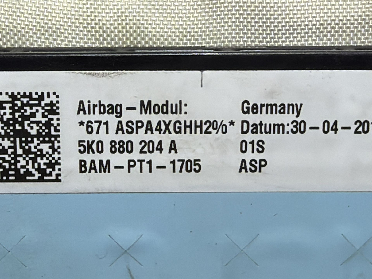 DIJELOVI AIRBAG SUVOZACA VW GOLF 6 > 08-12 5K0880204A