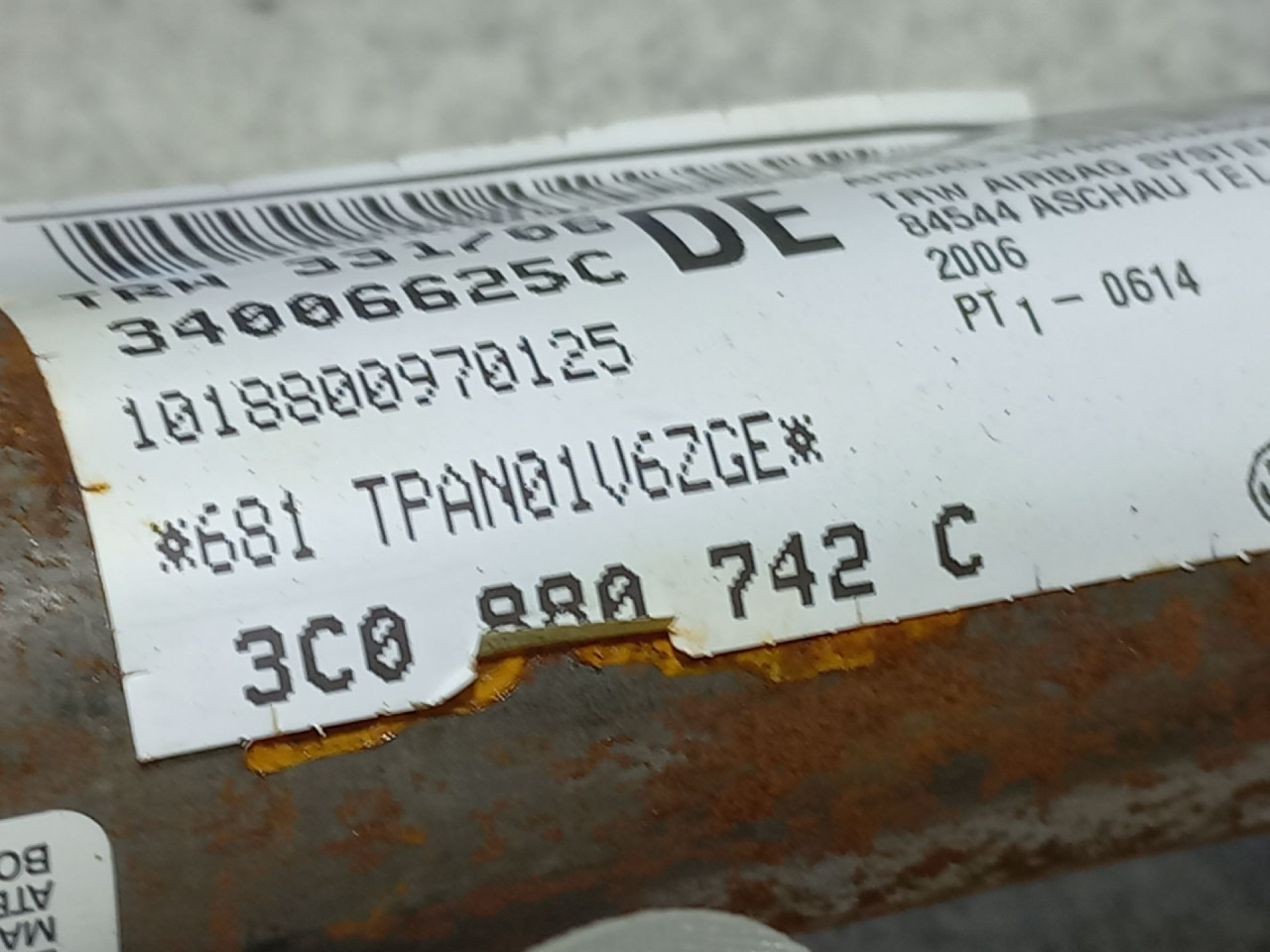 KROVNI AIRBAG VW PASSAT B6 > 05-10 3C0880742C