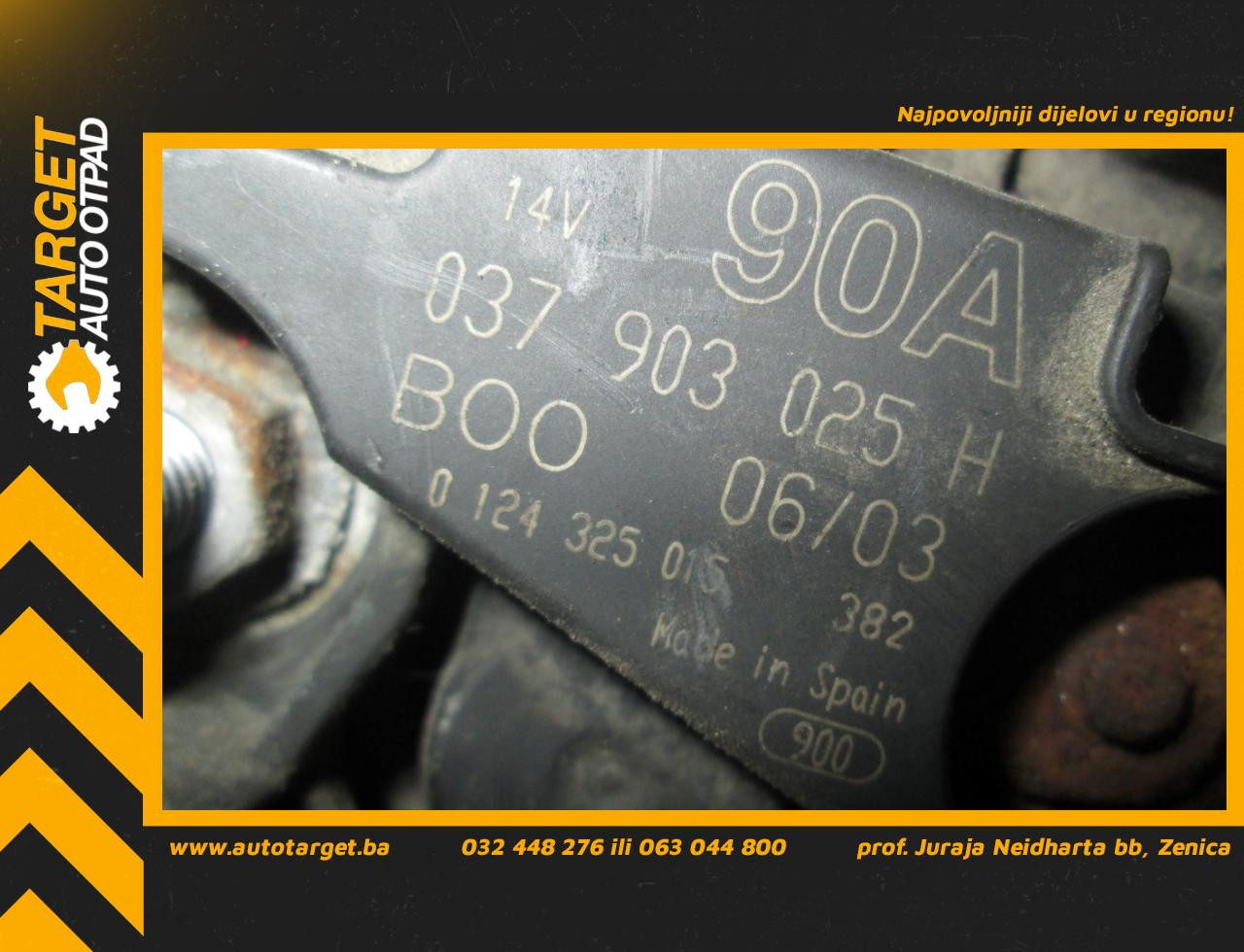 DIJELOVI ALTERNATOR VW POLO > 01-05 1.4 037903025H