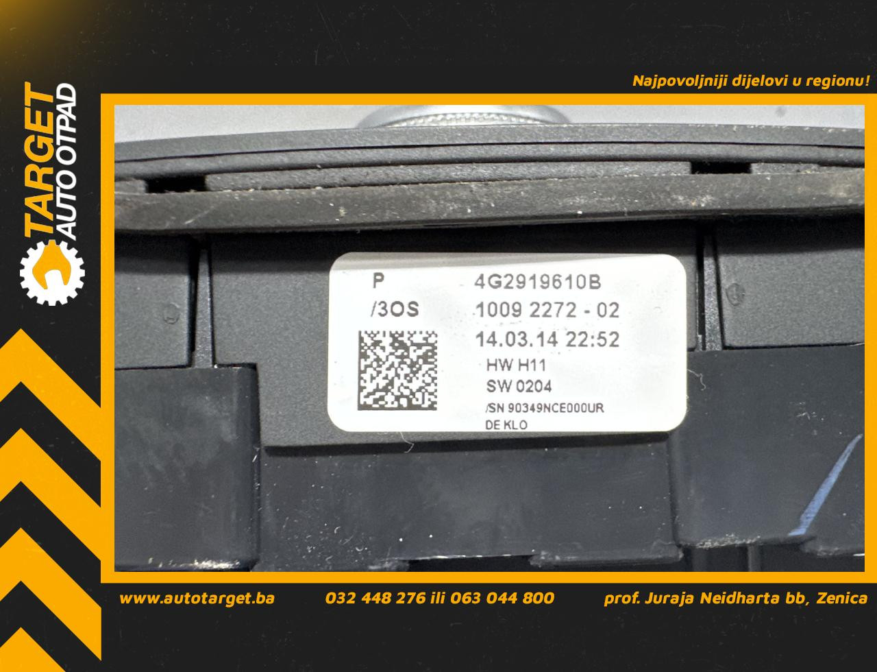 DIJELOVI CENTRALNA KONZOLA AUDI A6 4G > 14-18 3.0 4G2919610B
