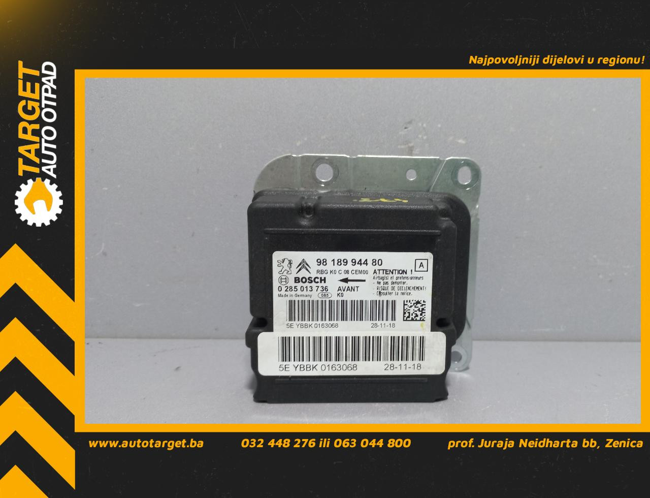 ELEKTRONIKA AIRBAGA PEUGEOT EXPERT/TRAVELLER > 16- 9818994480