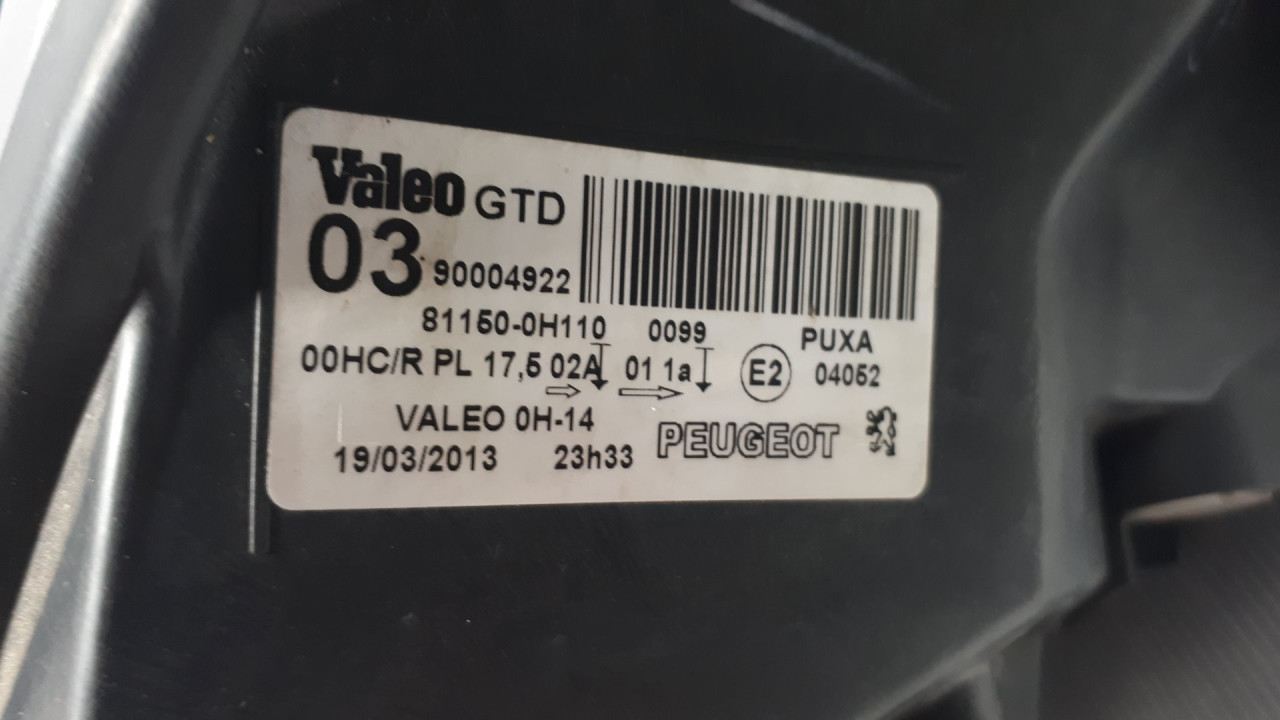 DIJELOVI FAR PEUGEOT 107 > 12-13 811500H110
