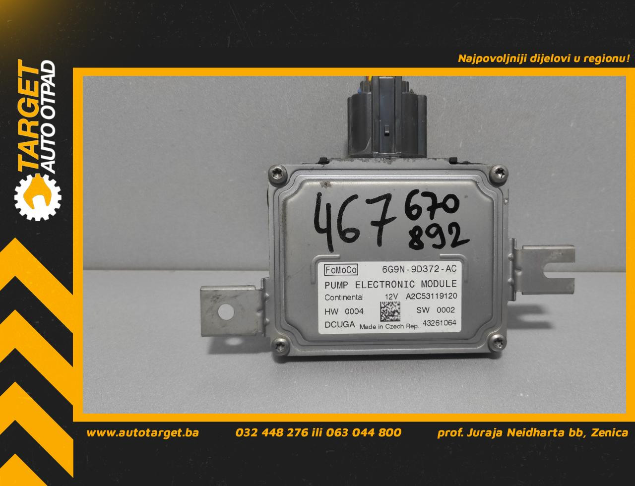 DIJELOVI ELEKTRONIKA MODUL VOLVO S60/V60 > 10-13 6G9N9D372AC