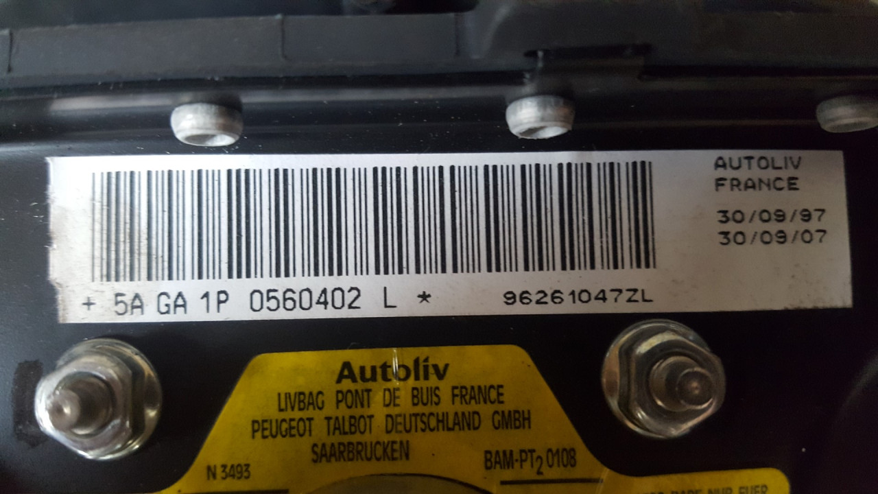 AIRBAG VOLANA PEUGEOT 306 > 97-99 96261047ZL