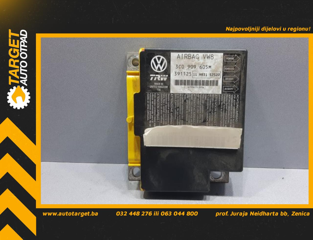 ELEKTRONIKA AIRBAGA VW PASSAT B6 > 05-10 3C0909605M