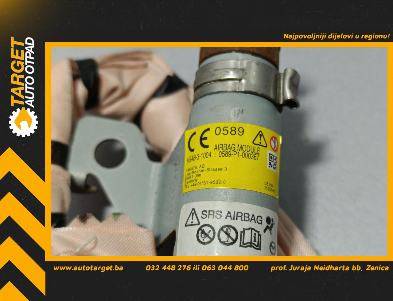 DIJELOVI KROVNI AIRBAG MAZDA 6 > 18- 2.2 0589P1000367