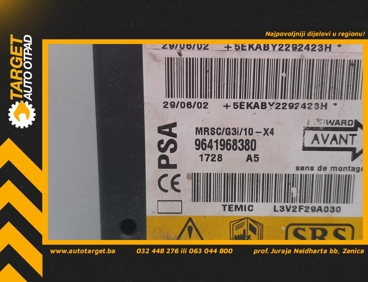 DIJELOVI ELEKTRONIKA AIRBAGA CITROEN C5 > 01-04 2.0 9641968380