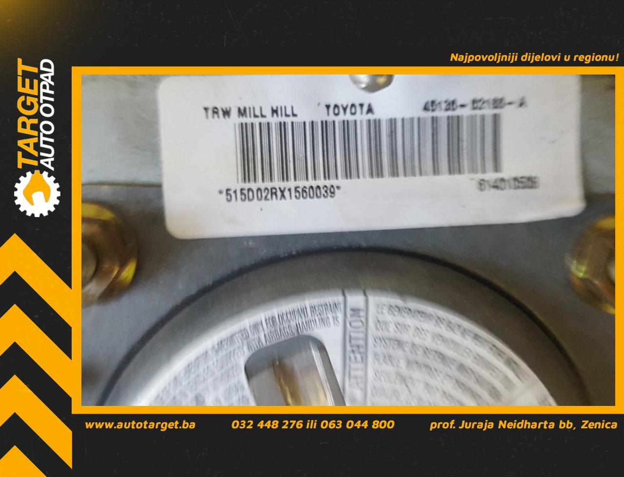 DIJELOVI AIRBAG VOLANA TOYOTA COROLLA > 00-02 4513002160A