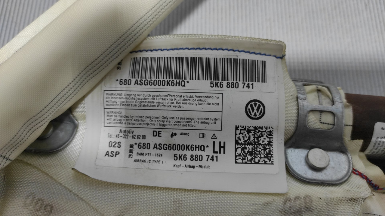 DIJELOVI KROVNI AIRBAG VW GOLF 6 > 08-12 5K6880741
