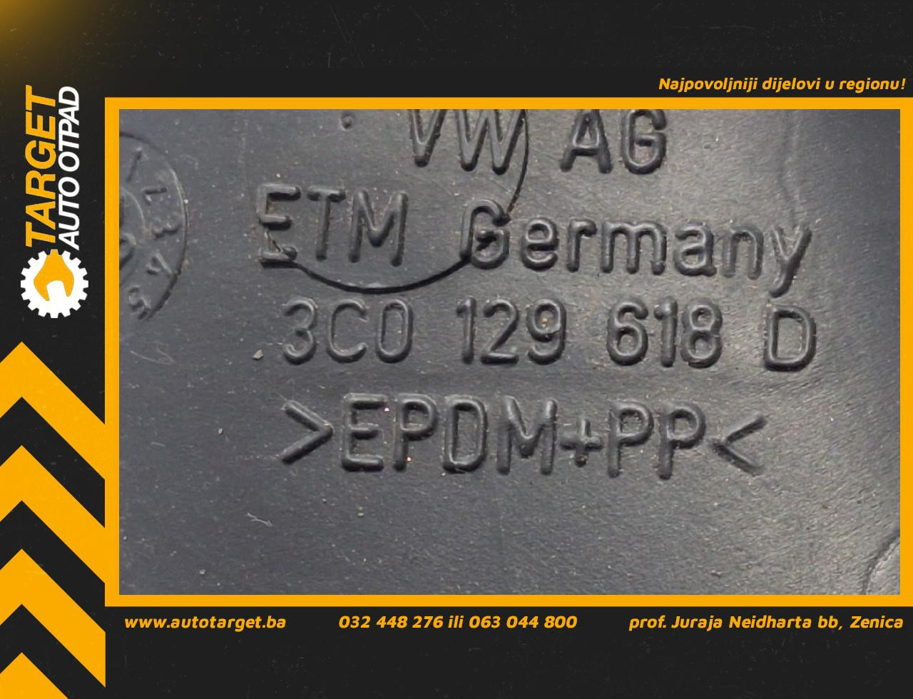 DIJELOVI CRIJEVO VW GOLF 6 > 08-12 3C0129618D