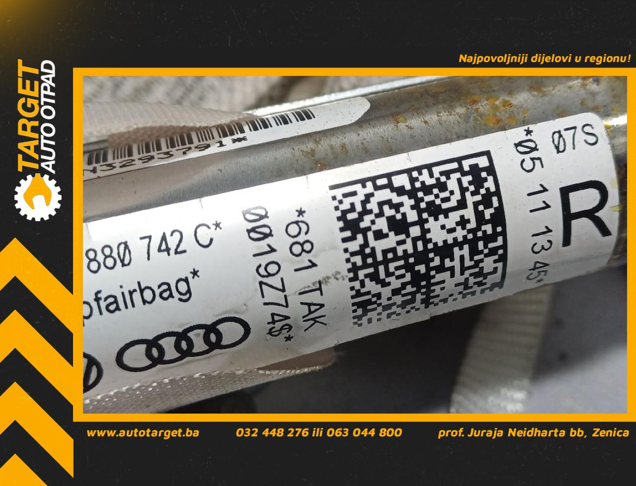 DIJELOVI KROVNI AIRBAG VW PASSAT B8 > 14-19 2.0 3C8880742C