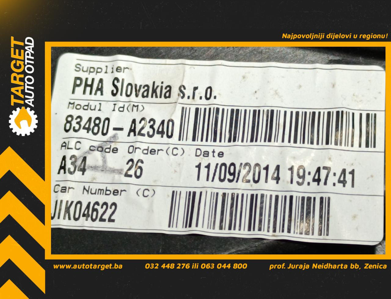 DIJELOVI ELEKTRO PODIZAC STAKLA KIA CEED > 18- 83480A2340