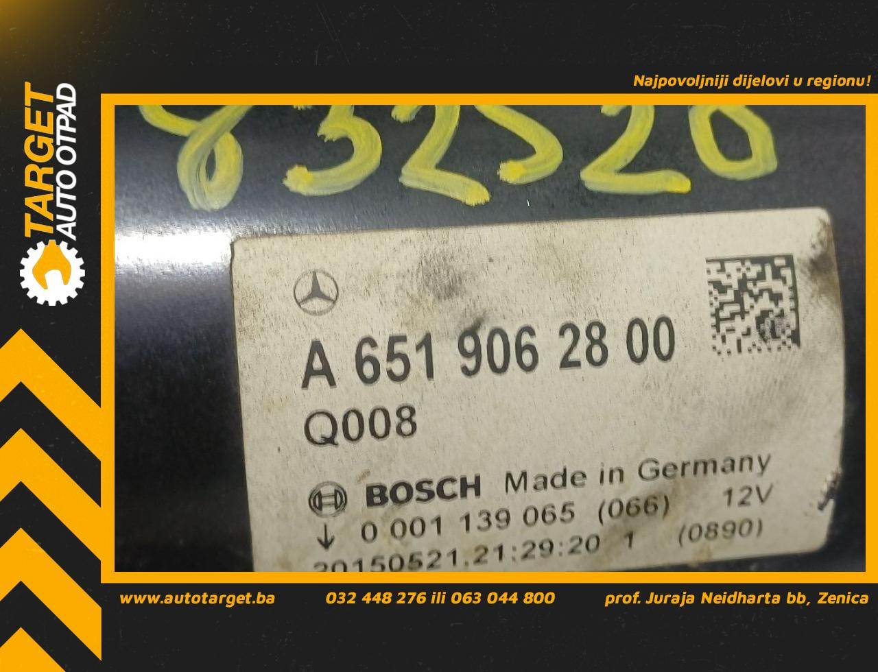 DIJELOVI ALNASER MERCEDES GLE (W166) > 15-18 2.2 A6519062800