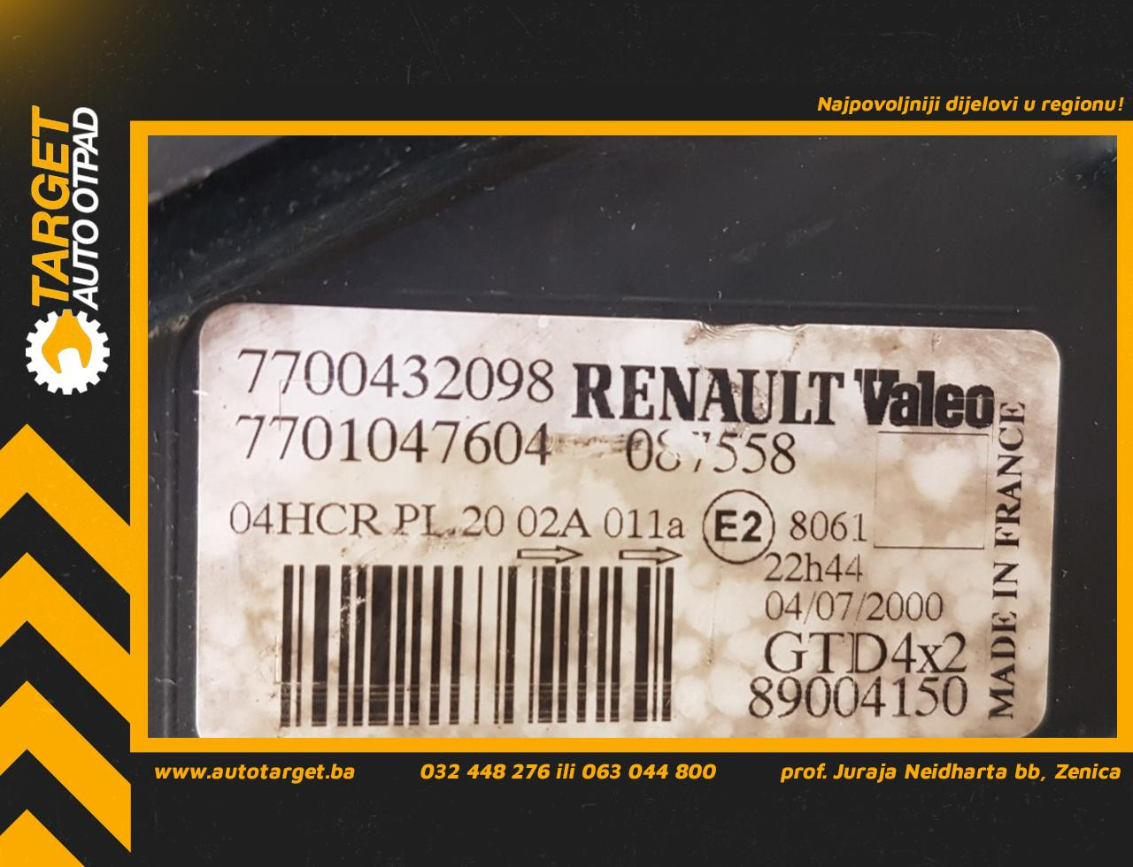 FAR RENAULT SCENIC > 99-03 RN031013 7700432098