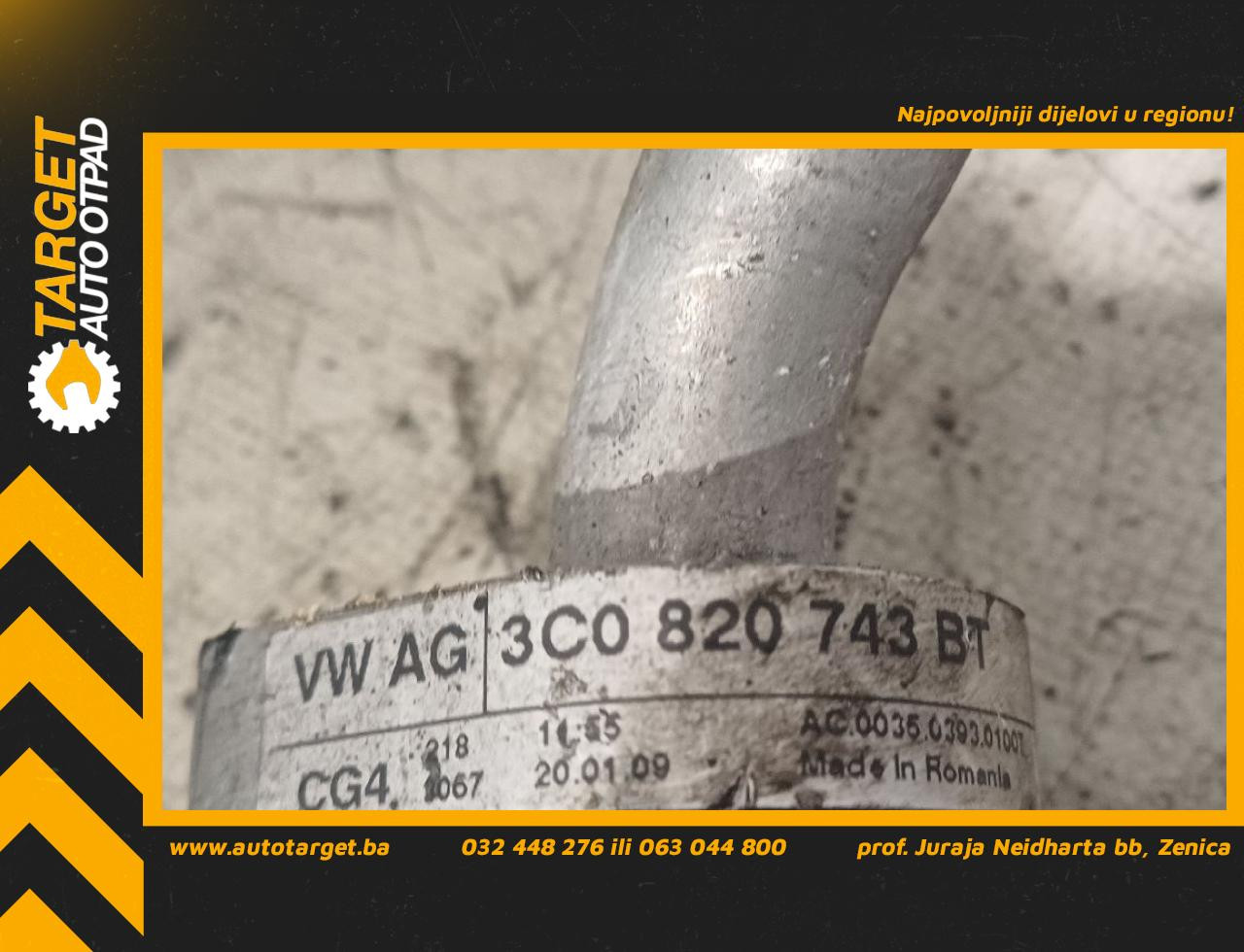 DIJELOVI CRIJEVO KLIME VW PASSAT B6 > 05-10 2.0 3C0820743BT