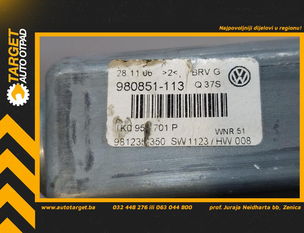 MOTORIC PODIZACA STAKLA VW PASSAT B6 > 05-10 1K0959701P