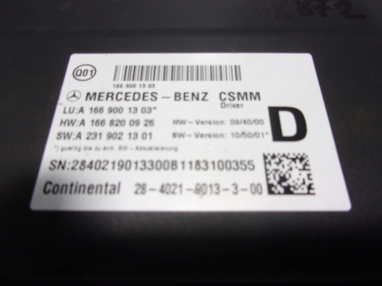 KOMFORT ELEKTRONIKA MERCEDES ML (W166) > 11-15 A1668200