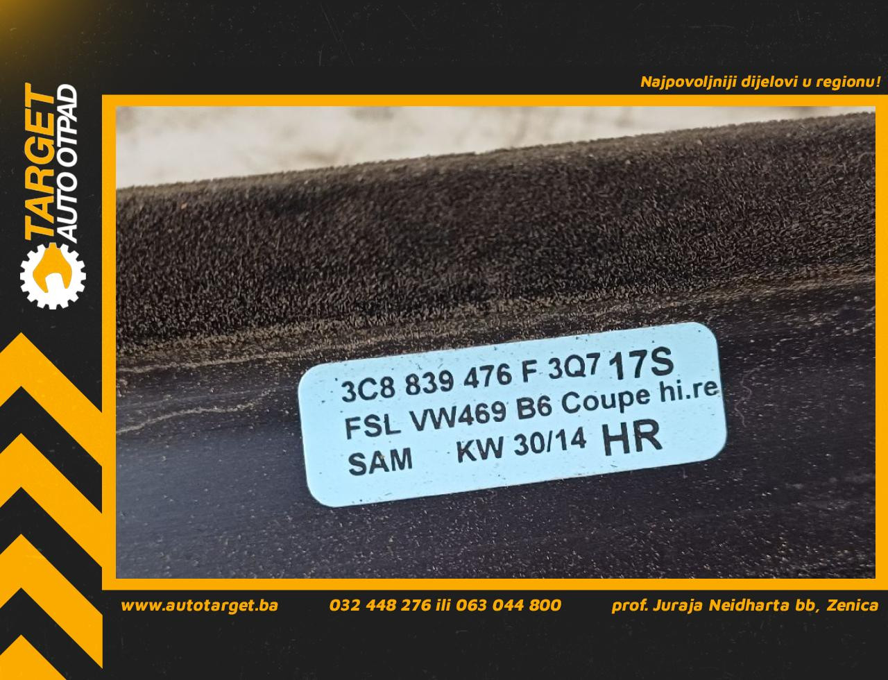 DIJELOVI LAJSNA VW PASSAT CC > 12-17 3C8839476F