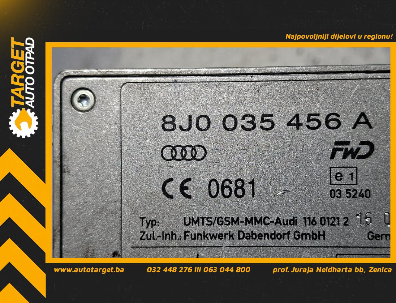 DIJELOVI ANTENA AUDI A5 (8T3/8F7) COUPE > 07-11 3.0 8J0035456A