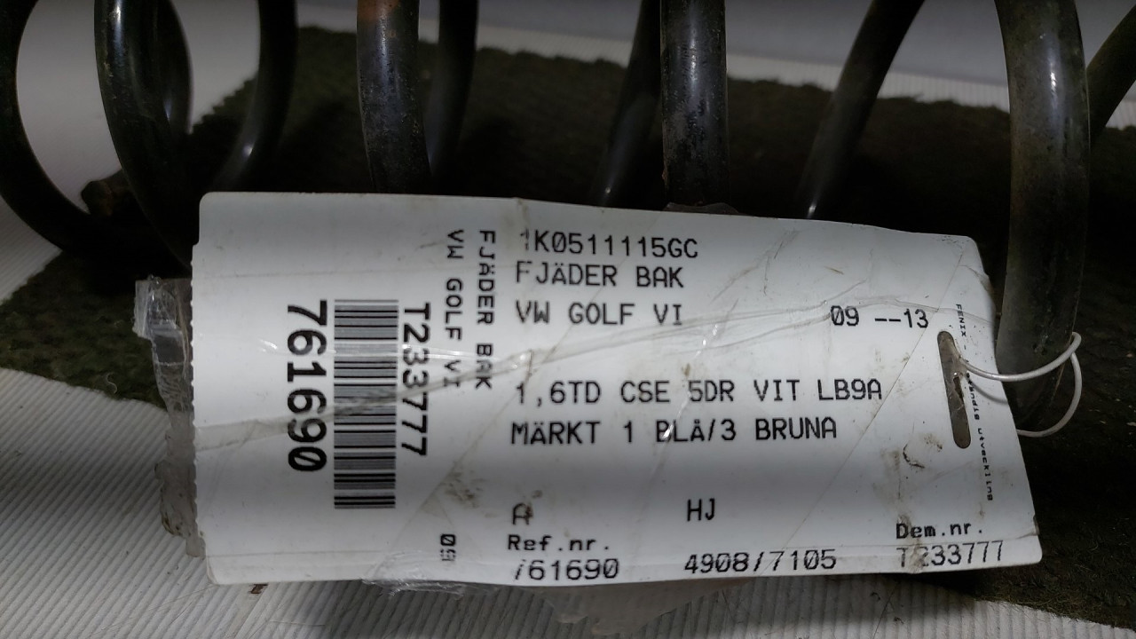 OPRUGA AMORTIZERA VW GOLF 6 > 08-12 1K0511115GC