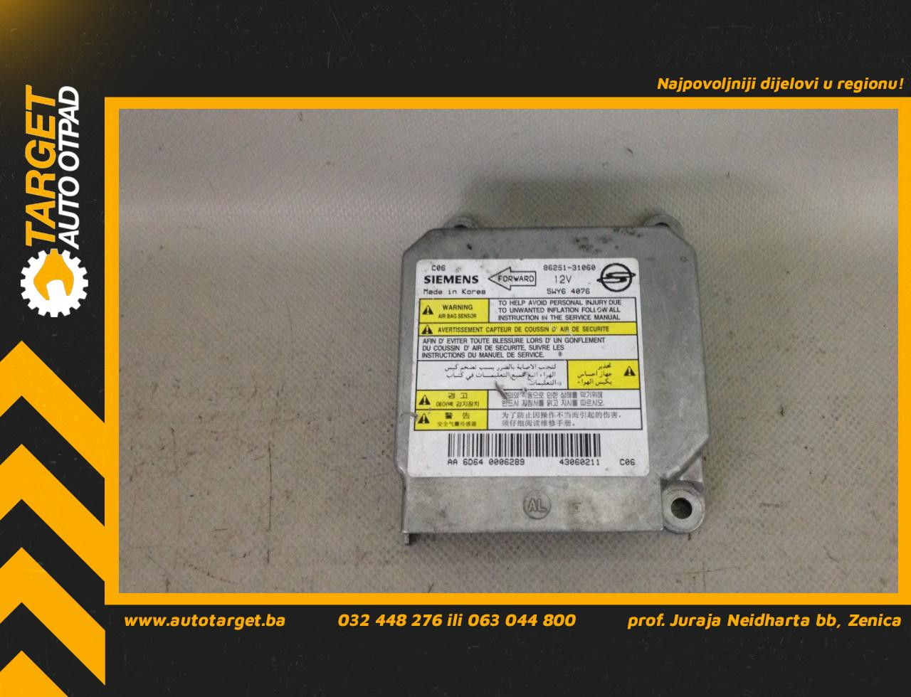 ELEKTRONIKA AIRBAGA SSANGYONG ACTYON > 06-11 8625131060