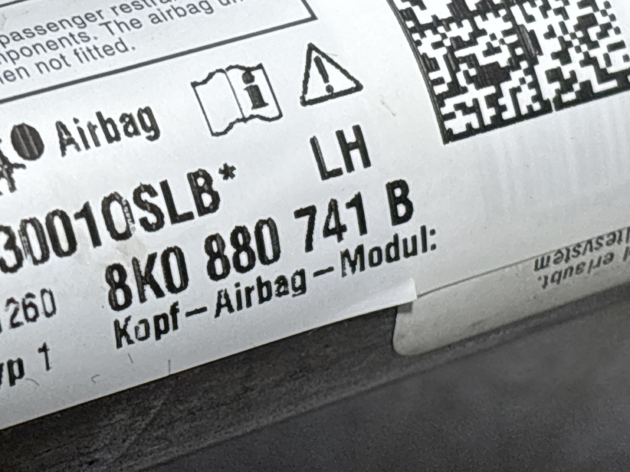 DIJELOVI KROVNI AIRBAG AUDI A4 (B8) > 07-11 8K0880741B