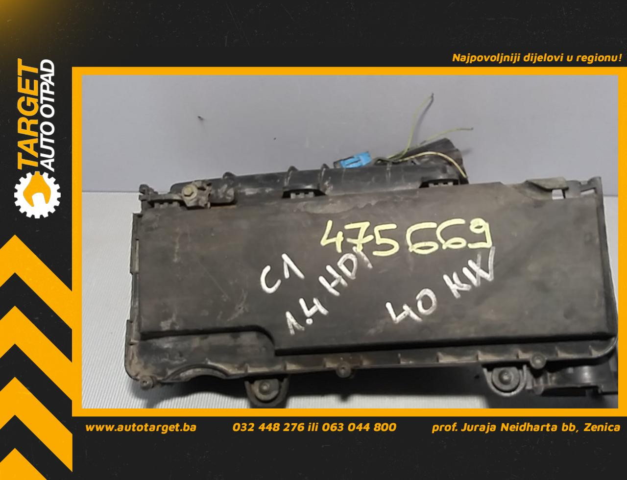 DIJELOVI KUCISTE FILTERA ZRAKA CITROEN C1 > 05-08 9647737680