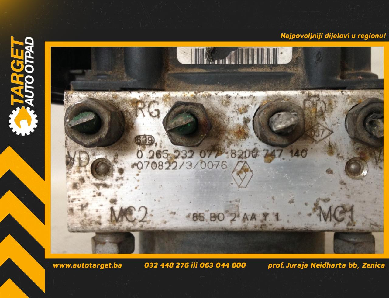 ABS ELEKTRONIKA RENAULT CLIO > 05-09 8200747140 0265800559