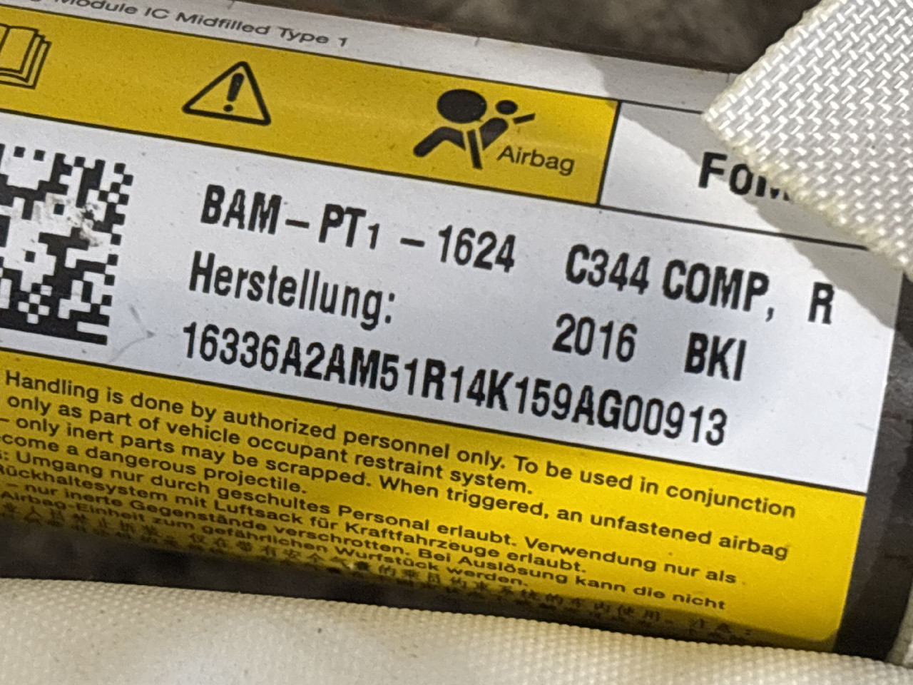 KROVNI AIRBAG FORD C-MAX > 15-19 A2AM51R14K159AG