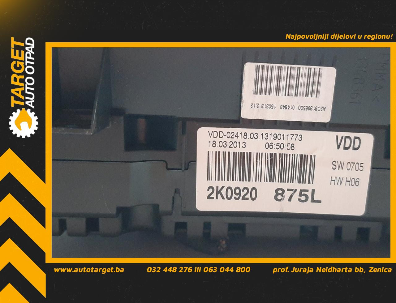 DIJELOVI CELER SAT VW CADDY > 10-15 2K0920875L