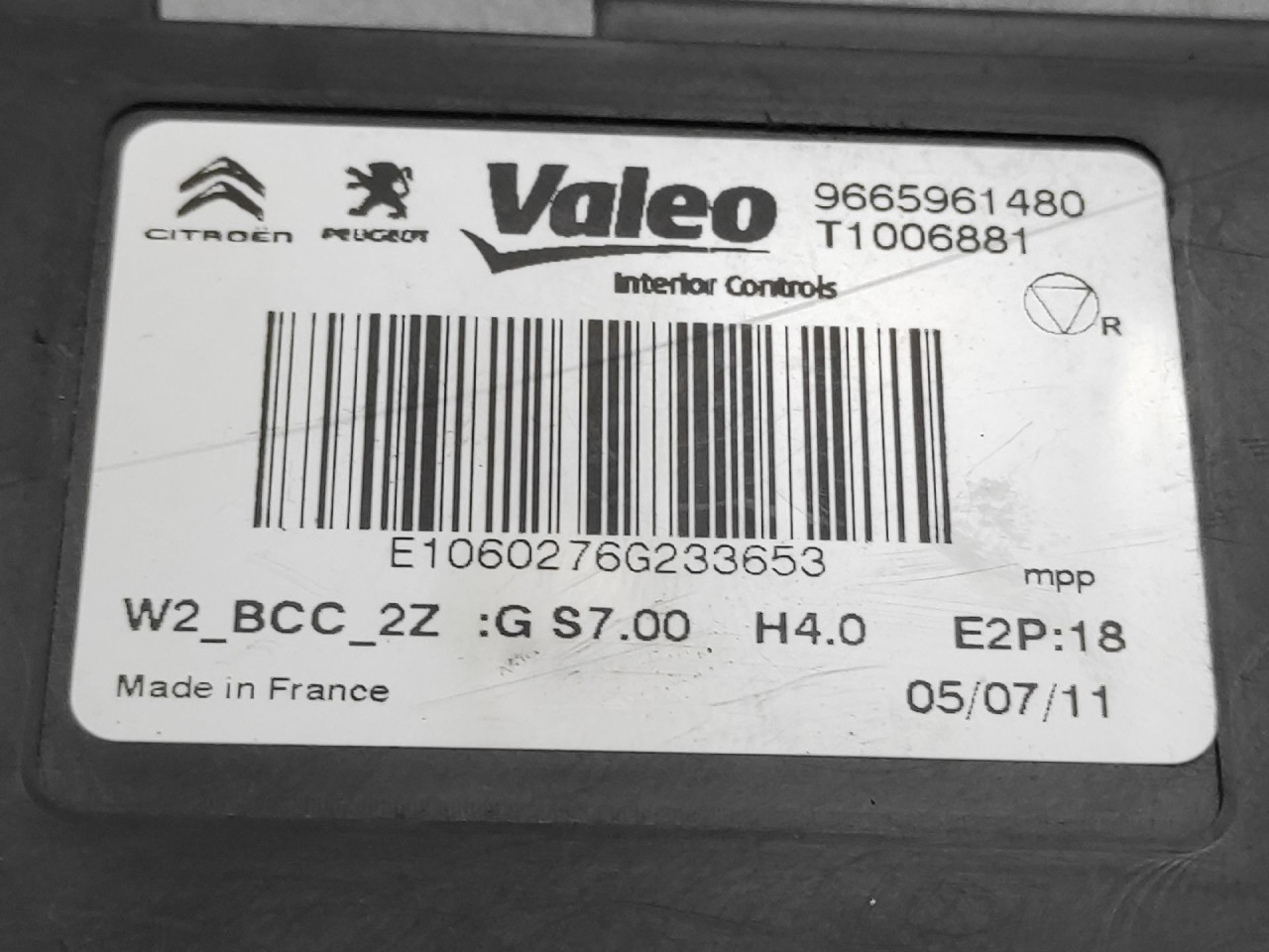 BCM ELEKTRONIKA PEUGEOT 508 > 11-14 9665961480