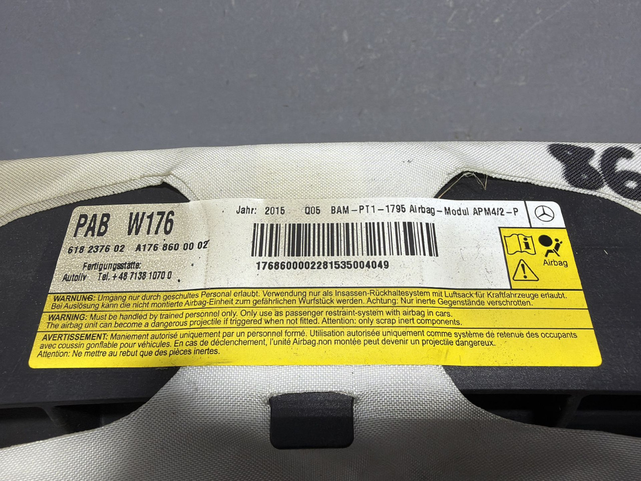 AIRBAG SUVOZACA MERCEDES A KLASA (W176) > 15-18 A1768600020