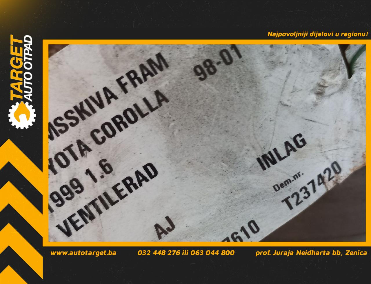 DIJELOVI KOCIONI DISK TOYOTA COROLLA > 97-00