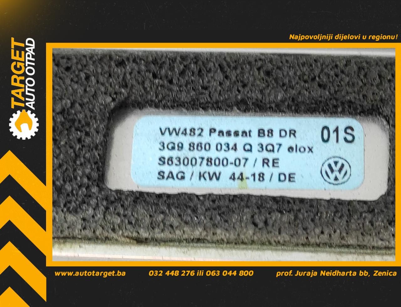 DIJELOVI KROVNI NOSAC VW PASSAT B8 > 14-19 2.0 3G9860034Q