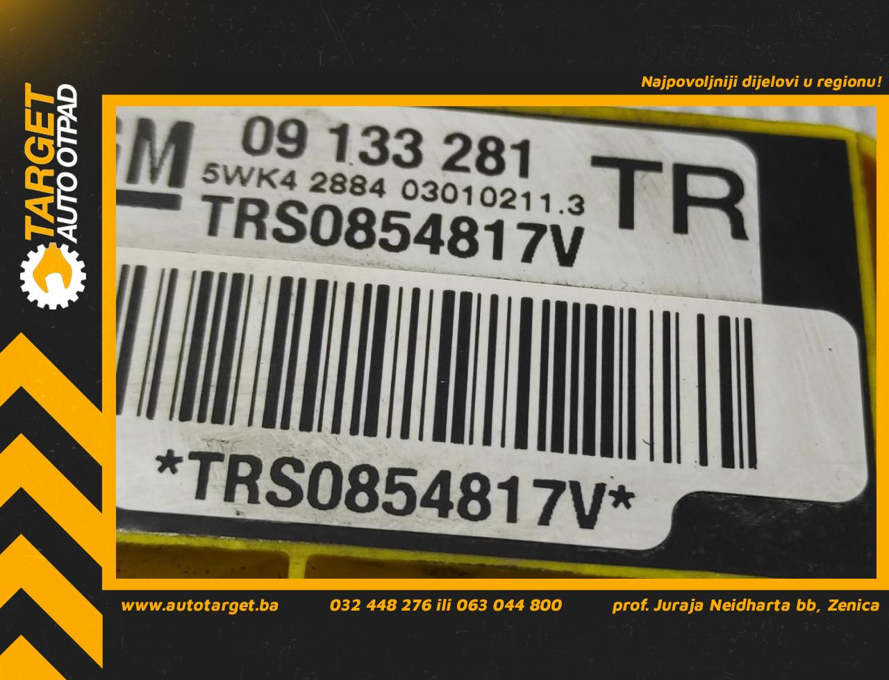 DIJELOVI SENZOR AIRBAGA OPEL ASTRA G > 98-03 09133281TR