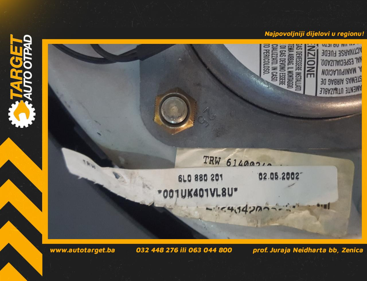 AIRBAG VOLANA SEAT IBIZA/CORDOBA > 02-06 W06L0880201CNPL